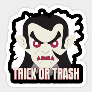 trick or trash Sticker